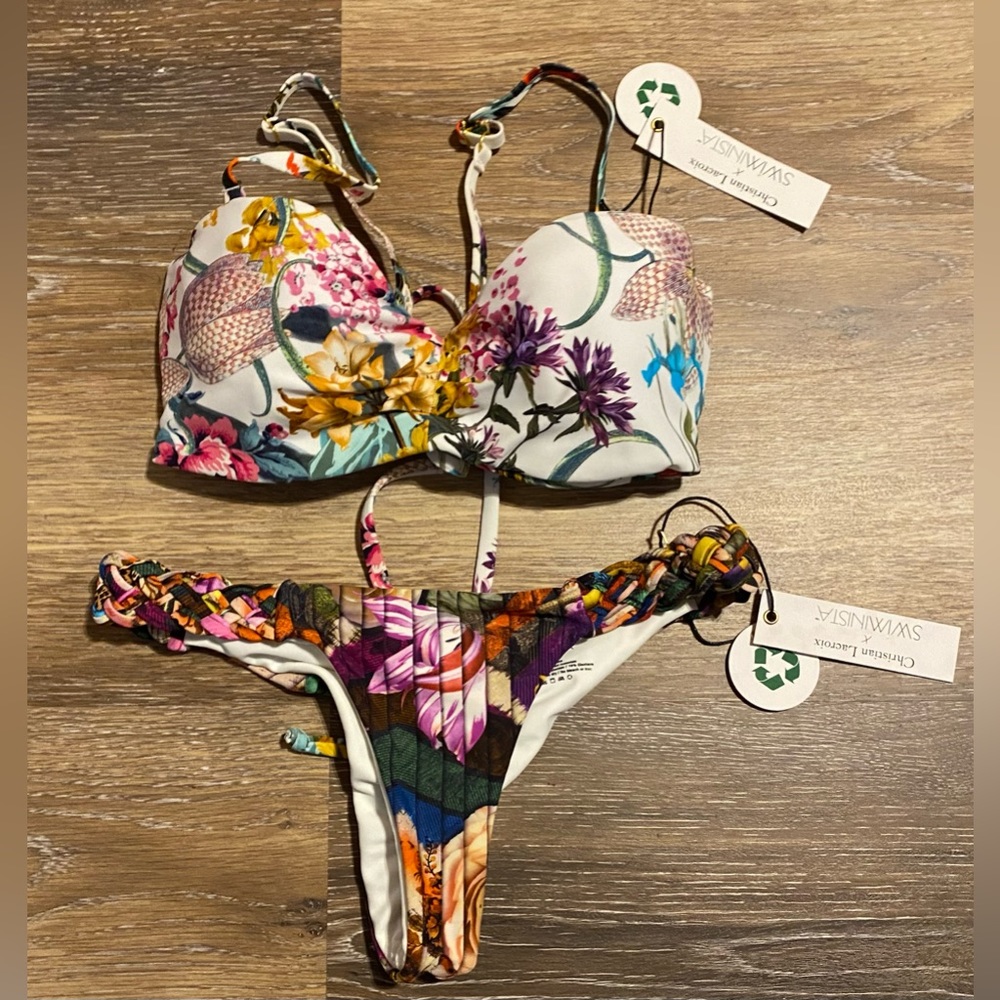 NWT CHRISTIAN LACROIX X SWIMNISTA BIKINI SET SIZE XS